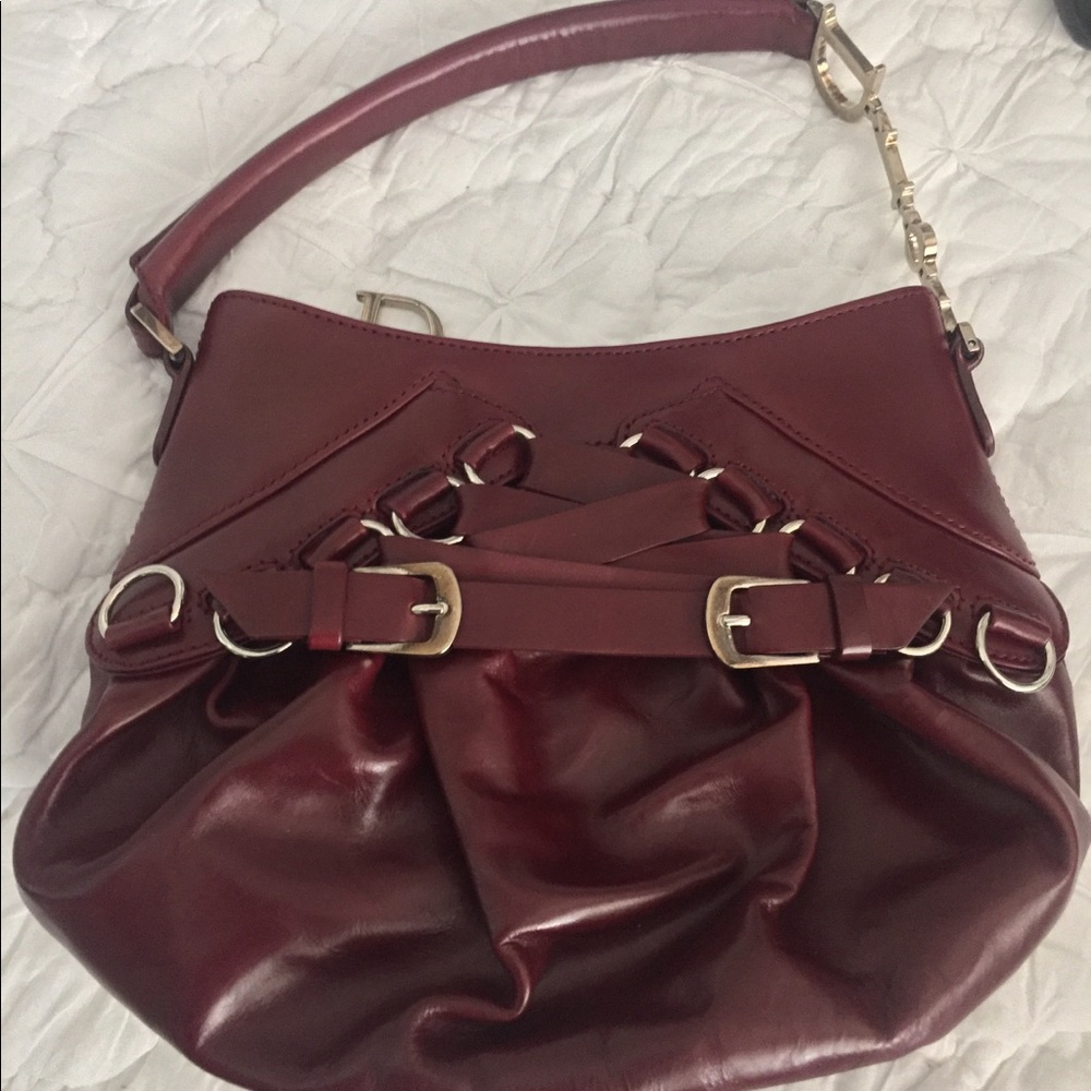 Christian Dior Corset Ballet Bordeaux Leather Bag